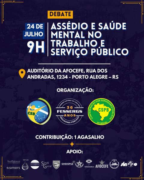 Imagem da notícia: ENCONTROS ASSÉDIOS E SAÚDE MENTAL