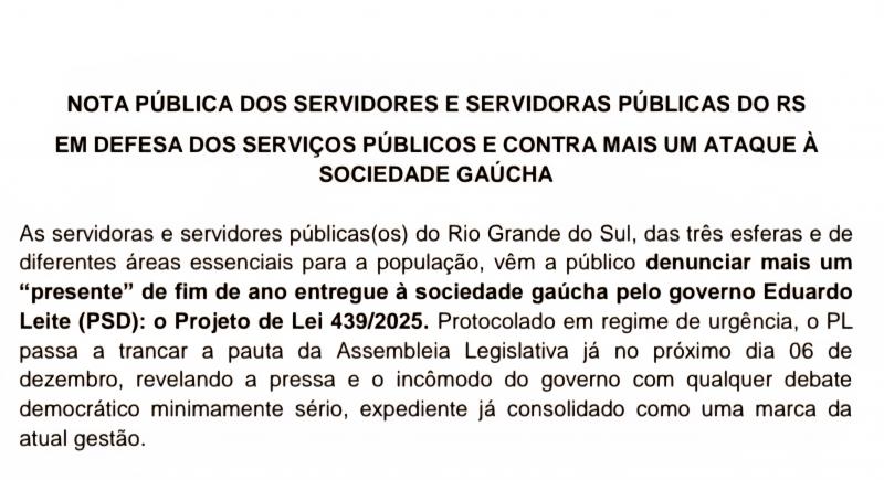 GOVERNO LEITE PREPARA NOVO ATAQUE AO SERVIÇO PÚBLICO