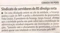 Imagem da notícia: CORREIO DO POVO 06.08.2009: Sindicato de servidores do RS divulga nota