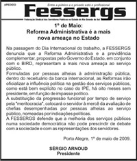 Imagem da notícia: 1º DE MAIO: Reforma Administrativa é a mais nova ameaça no Estado.