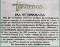 Imagem da notícia: FESSERGS APÓIA COBRANÇA DO SINTERGS PELO PAGAMENTO DOS 45% - CP E ZH - 26.10.2010